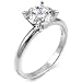 Solitaire Engagement Ring in Silver and Cubic Zirconia - size 5