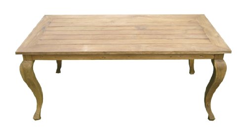 Ambientehome 68239 Tisch Grenada Barock-Stil Teak retro recycelt ca. 180 x 90 x 75 cm