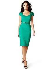 Per Una Speziale Sweetheart Neck Panelled & Belted Shift Dress with Modal