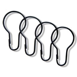 Oil Rubbed Bronze Shower Curtain Rings - Set of 12 Hooks
