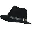 100% Wool Felt Fedora Belt Aussie Safari Hat Black Large