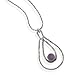 Amethyst Teardrop Necklace Antiqued Sterling title=