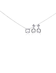 Nickel Free Sterling Silver Necklace & Earring Sets Open Square With Pearl Set Necklace Height: 12.06mm Width: 11.8mm Sythetic Pearl: 5.7mm Adjustable 16";-18"; Chain Included Earrings Height: 10.13mm Width: 9.6mm Sythetic Pearl: 4.8mm