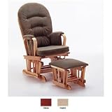 Glider & Ottoman - Cherry Finish/Jerkyl Beige Fabric