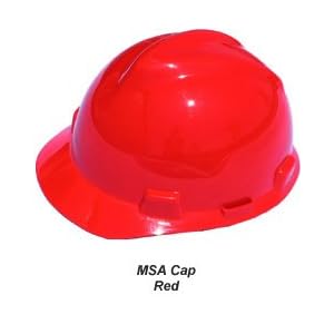 Hard Hat with Ratchet & V-Guard, Red