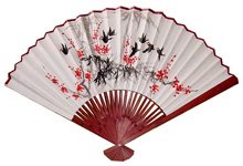 Select 24, 35 or 42 Large Japanese White Painted Decorative Paper Wall Fan