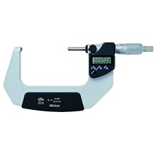 Mitutoyo Spherical LCD Face Micrometer, Ratchet Stop, Inch/Metric