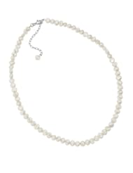 Elements Silver, Single Row White Pearl Necklace