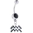 Midnight Gem AQUARIUS Zodiac Sign Dangle Belly Ring