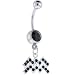 Midnight Gem AQUARIUS Zodiac Sign Dangle Belly Ring