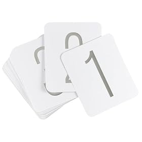 Silver Foil Table Numbers by Unknown