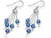 Silver Blue Crystal Hook Wire Earrings