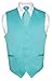 Men's Dress Vest NeckTie TURQUOISE AQUA BLUE Neck Tie Set for Suit or Tuxedo