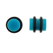 No Piercing Required - High Quality Blue Acrylic Fake Plugs - Imitation 2G with Rubber Bands - Very Strong Magnets - Sold as a Pair