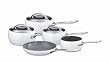 Marco Pierre White, Green Pan and Russell Hobbs Cookware Set, 5 Pieces, White