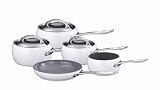 Marco Pierre White, Green Pan and Russell Hobbs Cookware Set, 5 Pieces, White