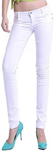 ROPALIA Womens Stretch Candy Color Low Waist Pencil Pants Slim Fit Skinny Jeans