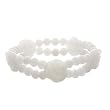 FOJO's Carved White Quartz Flower Stretch Bracelet