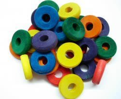 Zoo Max DUS96 Colored Wood Discs 30ct Size 1.25in 