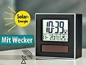 Solar Funkwecker mit Kalender & Thermometer - Nie mehr Batterien tauschen: Läuft dank Tageslicht stets sekundengenau