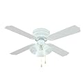 Washington 42" 4 White Blades Ceiling Fan with 3 60W E27 Decorative Lights
