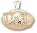 Louisville Cardinals Solid 10K Gold ''U OF L'' Football Pendant