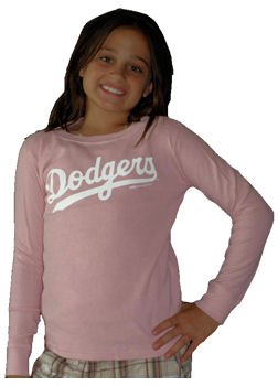 Los Angeles Dodgers Cotton Long Sleeve Thermal Crewneck, Size= Medium