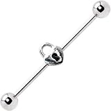 Surgical Steel Padlock Industrial Barbell Earring