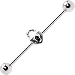 Surgical Steel Padlock Industrial Barbell Earring
