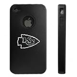 Apple iPhone 4 4S 4G Black Aluminum & Silicone Case Kansas City Chiefs