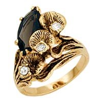 Women's Nature Smoky Quartz Swarovski Crystal Gold Tone Ring, Size: 5-10
