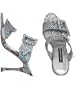 Constanca Basto 'Lauryn' blue python high heel sandals with faux jewelled buckles