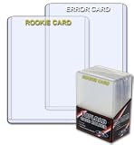 BCW 3 X 4 Topload Card Holder - Rookie / Error Imprinted (8 Pack) Baseball, Football, Basketball, Hockey, Golf, Single Sports Cards Top Load - Sportcards Card Collecting Supplies
