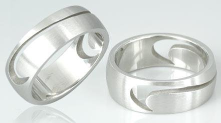 Laser Cut Nike Style Surgical Steel Ring Size 10 Unisex
