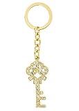 Gold-tone Crown Key Chain Made With Swarovski Crystals
