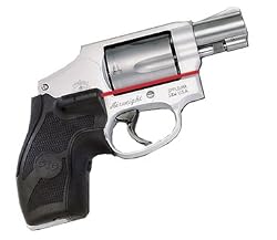 Crimson Trace Lasergrip for Smith and Wesson J-Frame Round Butt, Black with Polymer Grip, Rubber Overmolded Front and Back Strap