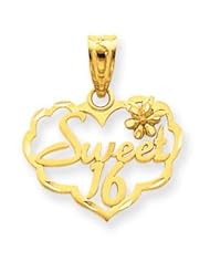 14k Gold Sweet 16 Charm