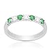 Imagine Designs Emerald and Diamond Stackable Band 1/5ctw