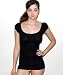 American Apparel Sheer Rib Shirred Cap Sleeve