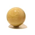Citrine Ball 04 Yellow Red Fleck Crystal Healing Gemstone Orb Sphere w/ Jade Ring 2.7