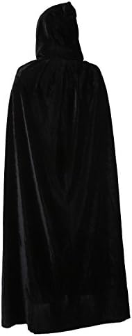 Naice Halloween Costume Women's Costume 61'' Full Length Black Cloak with Hood