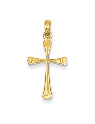 14k Yellow Gold Polished Latin Cross Pendant. Metal Wt- 0.81g