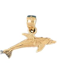 Dazzlers Solid 14 karats gold Dolphin Charm Pendant Available in three colors from jewelsberry (weights: 1.6 grams only)