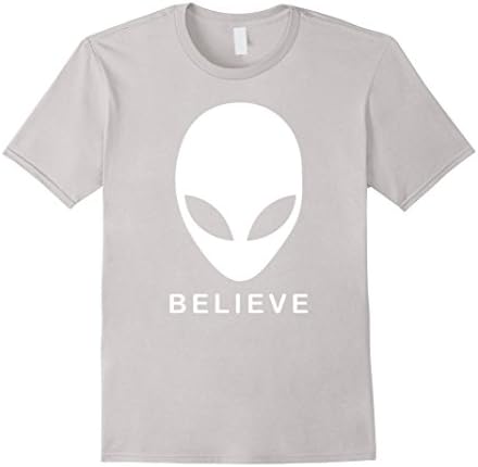 Men's Alien Believe T-Shirt  Medium Silver