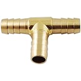 MettleAir 123-8-1PK 1/2" ID Hose Barb Tee T Union Fitting Intersection/Split Brass
