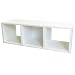 Way Basics zBoard Eco 3 Cubby Storage Bench Stackable, White Wood Grain