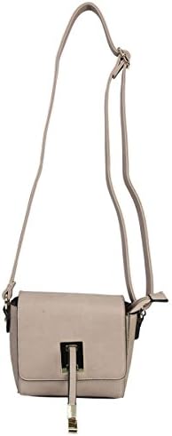 Diophy Zippered Closure with Shoulder Strap Leather Lock Decoration Soft Messenger Cross Body Purse Handbag (Khaki)