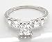 0.50 Carat Round Brilliant with Baguette & Princess Diamond Cluster Ring in 18ct Solid White Gold