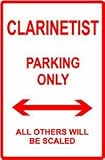 CLARINETIST PARKING sign street music instru