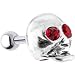 Sterling Silver 925 Light Siam Cubic Zirconia Skull Cartilage Earring